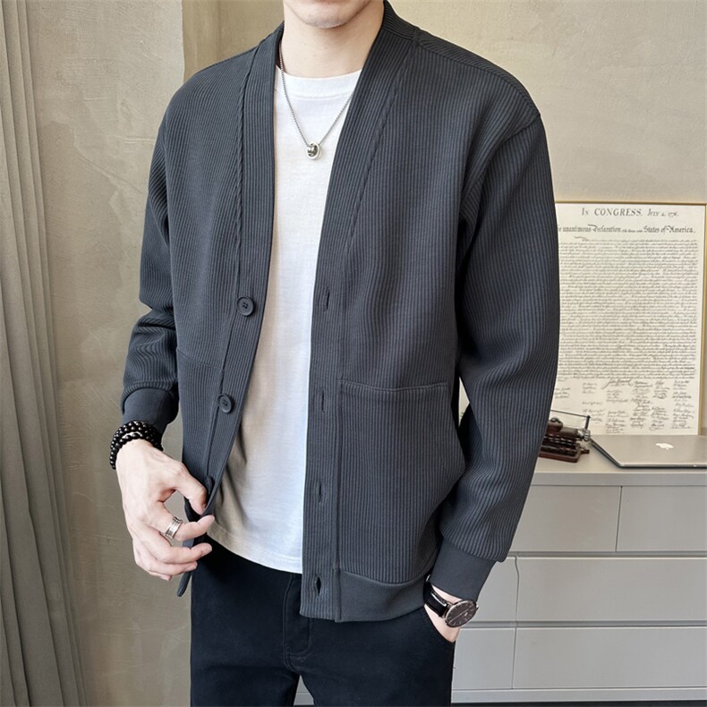 秋季短款针织衫外套时尚休闲开衫男款K5801-P108,男装针织衫/毛衣,电商A237