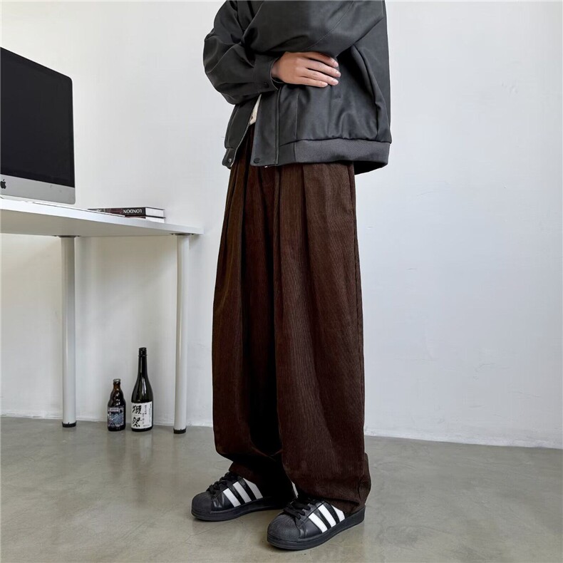 秋冬日系复古灯芯绒休闲长裤男女生宽松直筒百搭工装裤KU44,男装休闲裤,星座1116A-1（原606A）