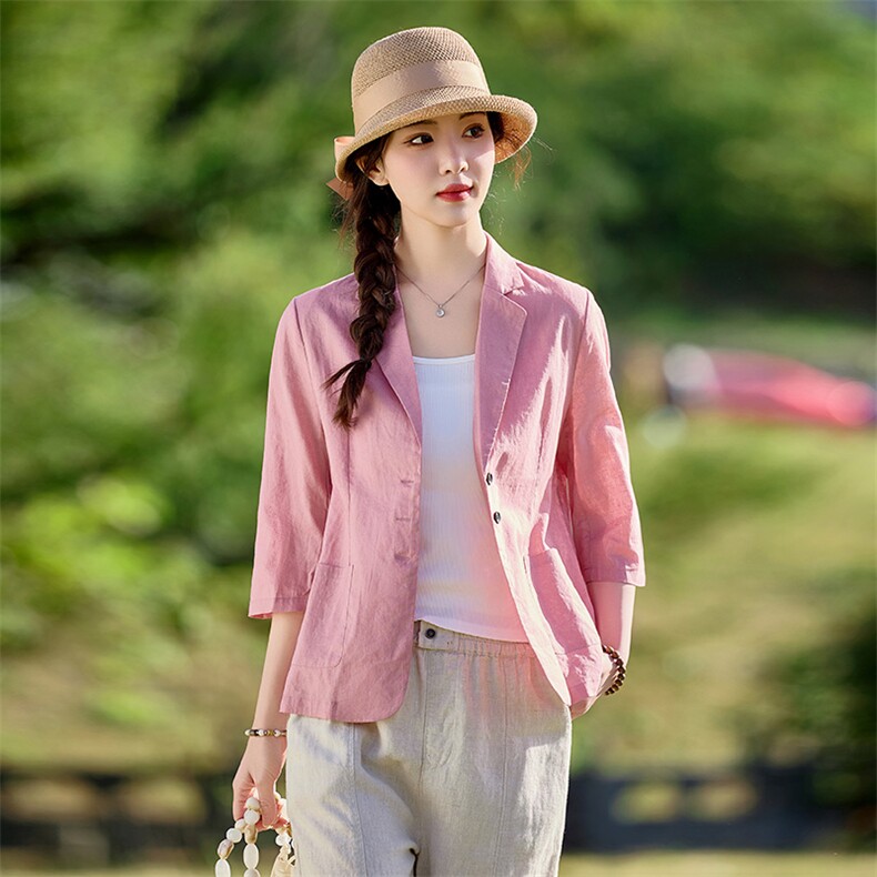 2026年春季文艺风长袖宽松女亲肤透气汉麻，女装衬衫，江南依恋