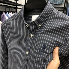 FN823662钱塘2020-1夏季新款男士条纹长袖衬衣时尚休闲衬衫P72，男装衬衫，钱塘207-1