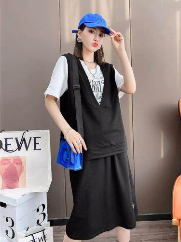 【现货】夏季新款短袖卫衣假两件套装，女装卫衣/绒衫，名依人