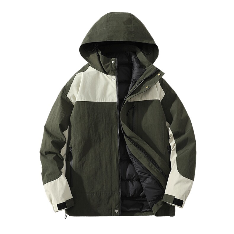 冬上新三合一冲锋衣潮加绒清新羽绒服外套男女8300-P210控价299,男装羽绒服,电商A441-1