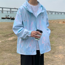 新款防晒服宽松纯色夹克风衣户外透气薄防晒衣外套现货W784-P38，男装衬衫，星座512-2