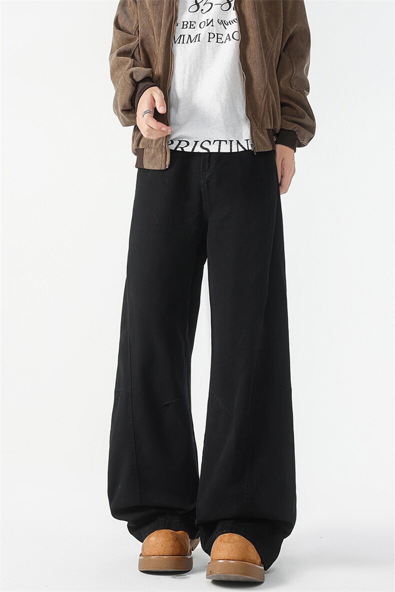 8XL-M工装裤男秋季日系男直筒宽松阔腿休闲弯刀裤子男K9177P65,男装工装外套,电商D206-1