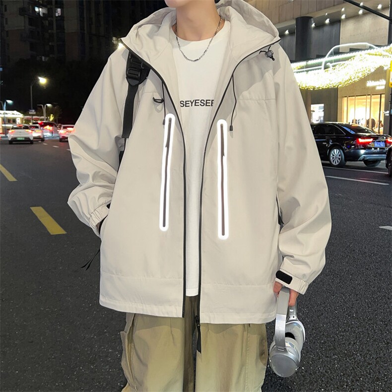 冲锋衣外套男2025春季新款宽松连帽休闲工装夹克潮流A259-P78,男装夹克,星座308B-2