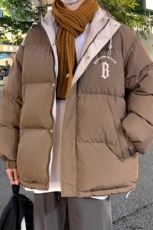 特批港风夜景字母印花宽松连帽棉衣TPMY6161特批95控148，男装棉衣，电商A247