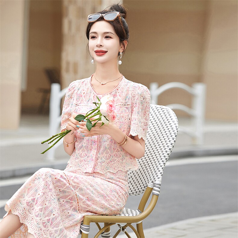 现货！！！！五彩斑斓蕾丝套装裙子半身裙两件套,女装套装/套裙,素月