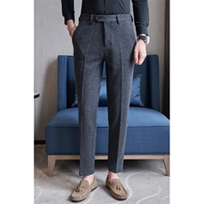 K2336-P78高品质含羊毛磨毛加厚面料商务修身休闲男士长裤，男装休闲裤，电商A211