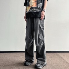 工装休闲裤男韩版潮流大口袋个性高街帅2024春季ins长裤K5057-P47，男装休闲裤，星座412-2