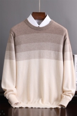 时尚都市休闲羊绒开衫男士秋季新款圆领长袖毛衣高品质保暖针织衫男装，男装羊绒开衫，冬季工坊