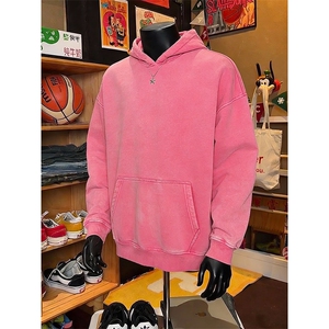 得物抖音高品质二开 26春装重磅做旧炒雪花纯色连帽水洗卫衣 CM16图片