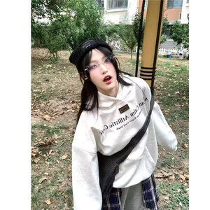 男士美式重磅连帽卫衣男秋季打底上衣男女同款情侣装2025新款男装图片