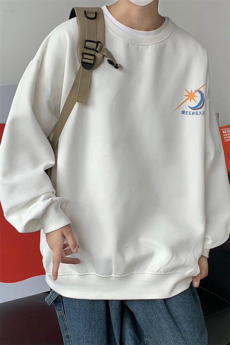 22秋新款港风休闲oversize宽松情侣套头卫衣B266-Y608-P50,男装卫衣,星座B257-1