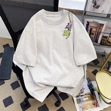 万针全刺绣工艺高品质260克双纱纯棉美式高街短袖T恤特P33，男装T恤，电商A486