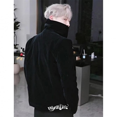 网图序77鹿皮绒加厚立领兔毛保暖棉服JK1073/P85，男装棉衣，星座205-3