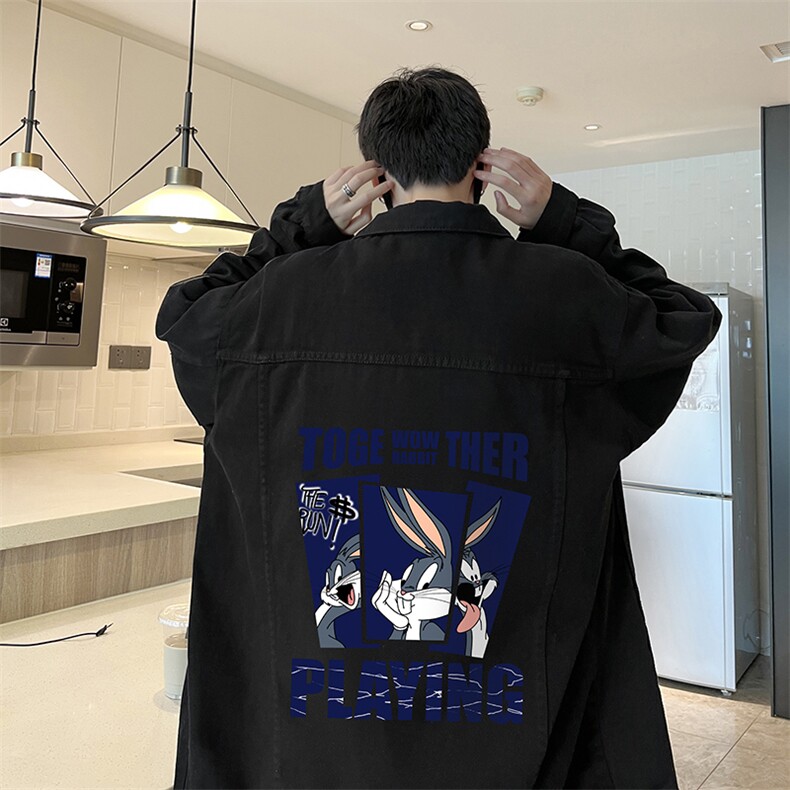 牛仔夹克男大码牛仔外套男茄克NJ77234-P60加绒款-P75,男装夹克,电商A040