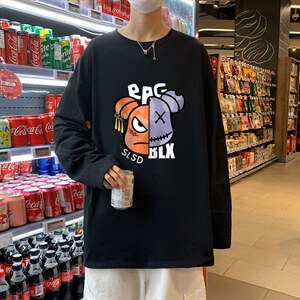 ！秋季打底衫男卫衣男潮流圆领纯棉长袖T恤男CX294-P25，男装T恤，电商B371