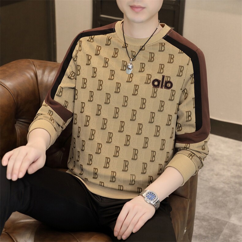 秋季男士休闲时尚圆领套头针织卫衣打底衫L6007--P45图片