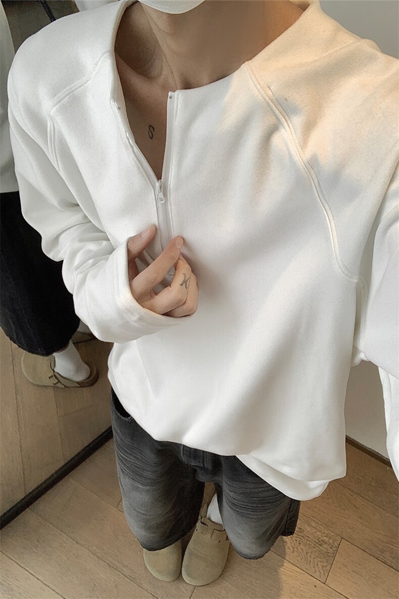 特批亨利领秋冬季德绒宽松长袖T恤冬装打底衫男女款S354-P38,男装T恤,电商A233-1
