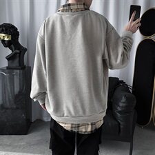20港风秋款男假两件卫衣贴标宽松休闲外套wy655P40，男装卫衣，星座1013-1
