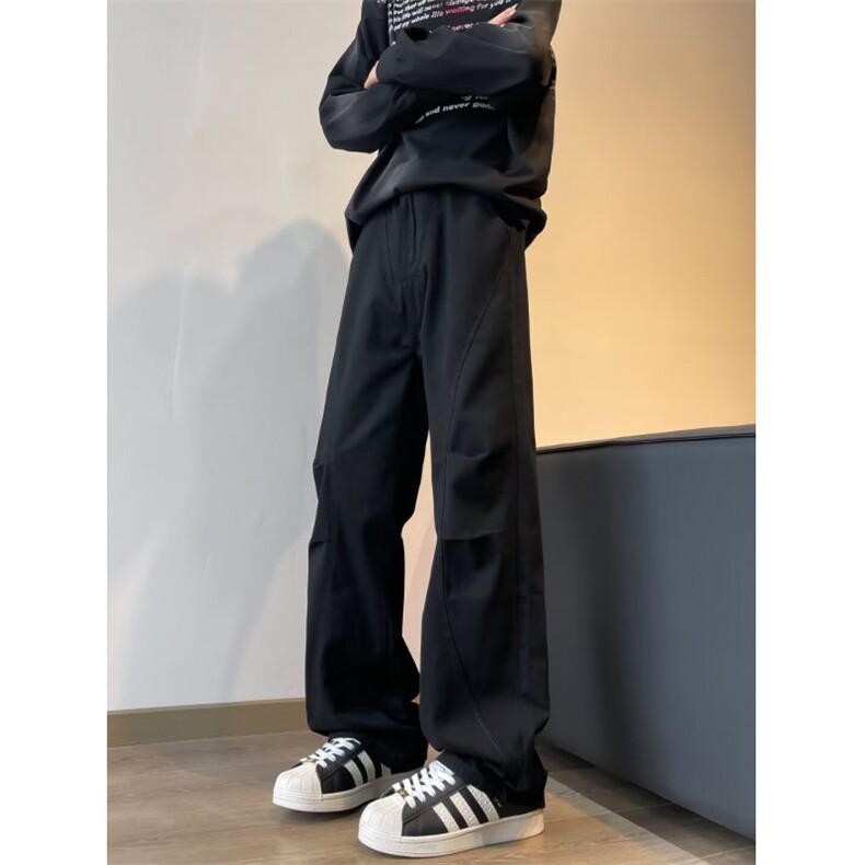 新款日系工装裤男春秋潮牌宽松休闲裤美式宽松长裤子男 K2877图片
