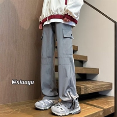 KZ124机能防水冲锋裤子男2024春季新款设计感小众拉链，男装休闲裤，星座218-1（原230）