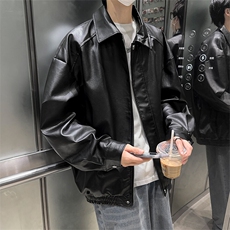 秋季皮衣Q2499-TP5588男女高级感暗黑系宽松百搭皮夹克男，男装夹克，电商A102