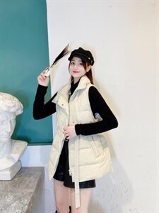 冬季新款修身抽绳羽绒马甲图片