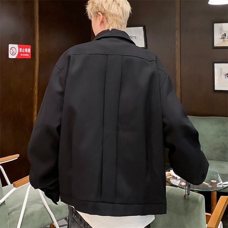 烟紫色夹克男cleanfit外套翻领纯色立体剪裁复古时髦潮Y161/P62,男装夹克,星座506