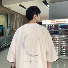 xZ116-T129-p20-控39M-5XL抖音拼接OVERSIZECLEANFITT恤夏季大码，男装T恤，星座116