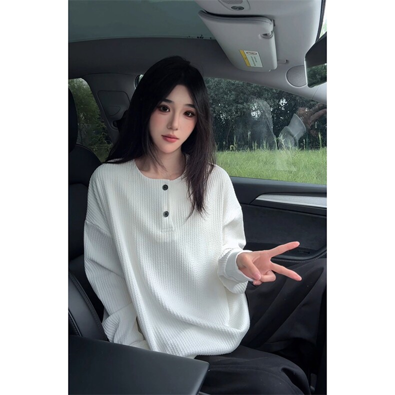 现货美式休闲亨利领卫衣男秋季新款2025高级感长袖T恤衫-A2208P35,男装T恤,电商B241