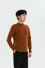 圆领2024年秋季纯色长袖时尚都市套头羊毛衫，男装羊毛衫，牧绒家园高端店