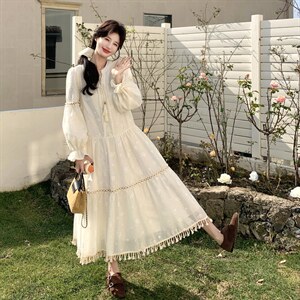 26春新款现-波西米亚风显瘦气质款流苏长裙2627-P190K308图片