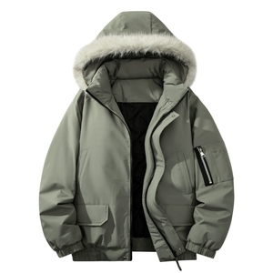 自家图有视频 复古加绒毛领外套棉衣新款连帽派克棉服M2572p95图片