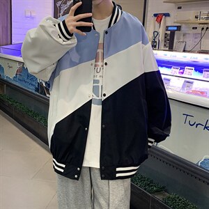 春装新款2022休闲百搭撞色男棒球服夹克外套情侣款D201-DM97-P65,男装夹克,电商D321-1