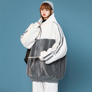 冬款潮加绒加厚棉衣绒里羊羔绒时尚连帽外套男女 921-P110控价158图片
