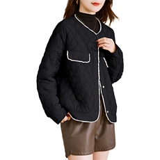短款外套女2023新款冬季夹棉夹克秋冬薄款时尚棉衣棉服，女装棉衣/棉服，贵人树