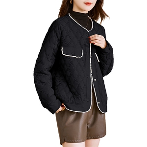 短款外套女2023新款冬季夹棉夹克秋冬薄款时尚棉衣棉服图片