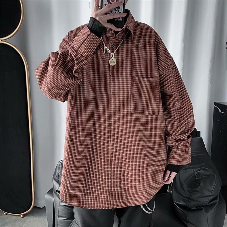 长袖衬衫男港风日系韩版潮流帅气衬衣C41P38,男装衬衫,星座1116-2