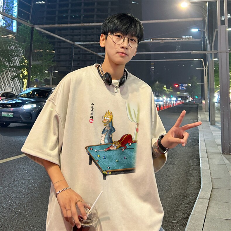 量大优供视频重磅麂皮绒短袖t恤男JT522-特p19,男装T恤,电商B371
