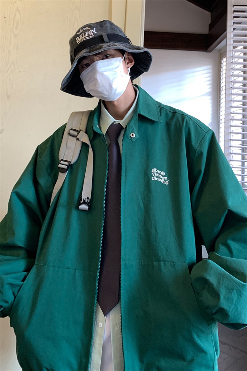EQ105字母刺绣工装外套男2024新款秋装ins港风棒球服夹克P108,男装夹克,电商C306-1