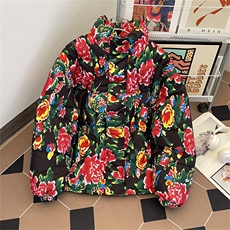 高质量东北大花立领棉衣加厚棉服男女宽松保暖棉衣外套MYT36P77，男装棉衣，星座1013-5