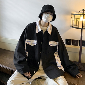 特批75 cityboy街拍秋季翻领夹克男女外套港风拼接工装外套GJK222图片