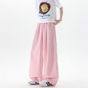 8XL-M多巴胺冰丝垂感慵懒山本裤男夏拖地裤子阔腿休闲裤KZ051P30图片