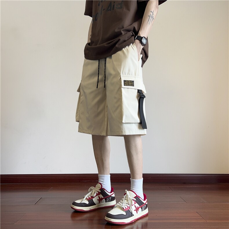 抖音品质夏季新款工装风大口袋宽松短裤B315-K24075-特p30控58,男装休闲裤,电商B315
