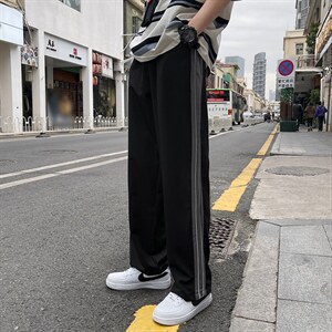 基地-K404-P45春季休闲裤男士西裤大码阔腿裤垂感直筒裤子宽松潮，男装西裤，电商B280-1（原A049）
