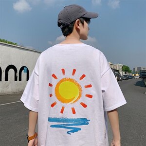 ！2021夏季潮流纯棉男士短袖T恤宽松百搭半袖体恤衫T2151P28图片