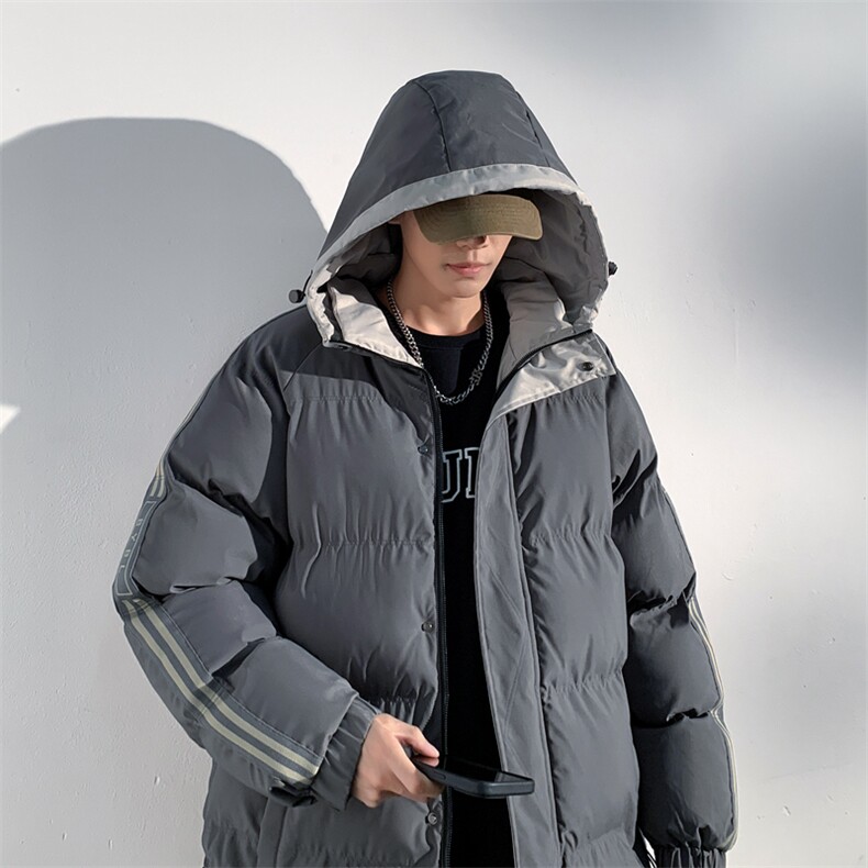 港风冬季新款连帽棉服中性情侣风潮牌百搭外套333-P85,男装棉衣,星座717