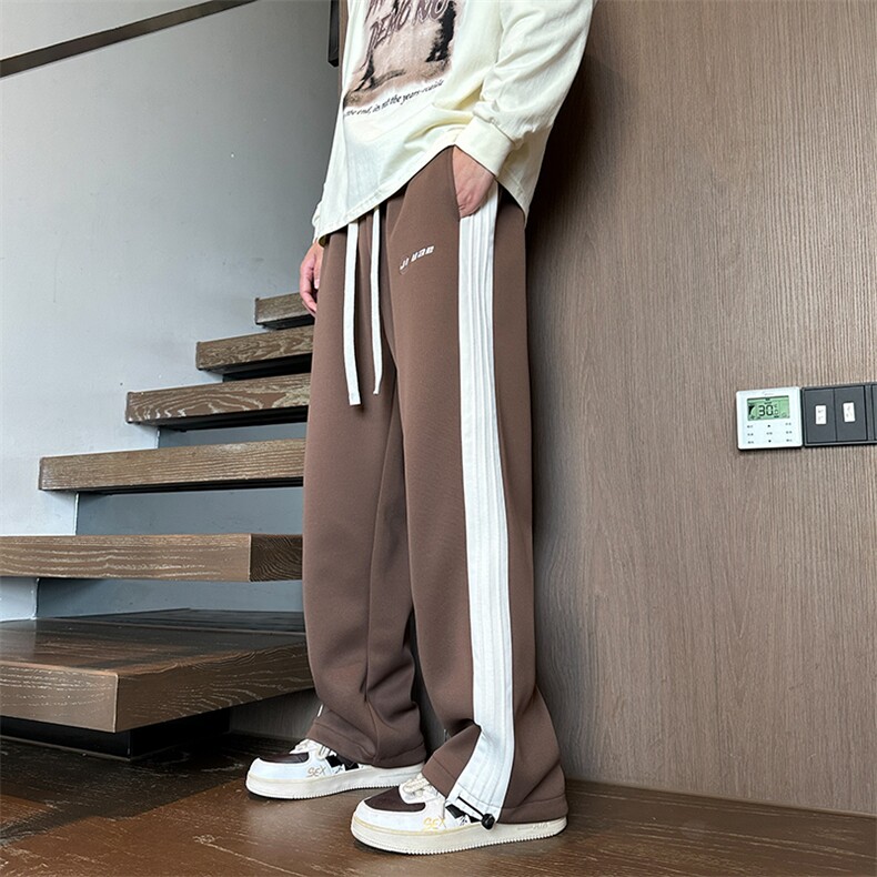 抖音品质港风春季新款简约宽松百搭休闲卫裤A409-1-K9791,男装休闲裤,电商A409-1