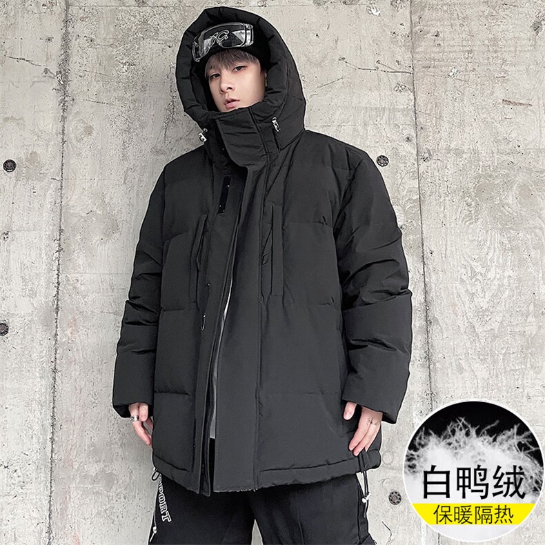 痞帅休闲短款面包服连帽立领极寒冬季保暖外套AW7051P378控428,男装羽绒服,电商A089-1